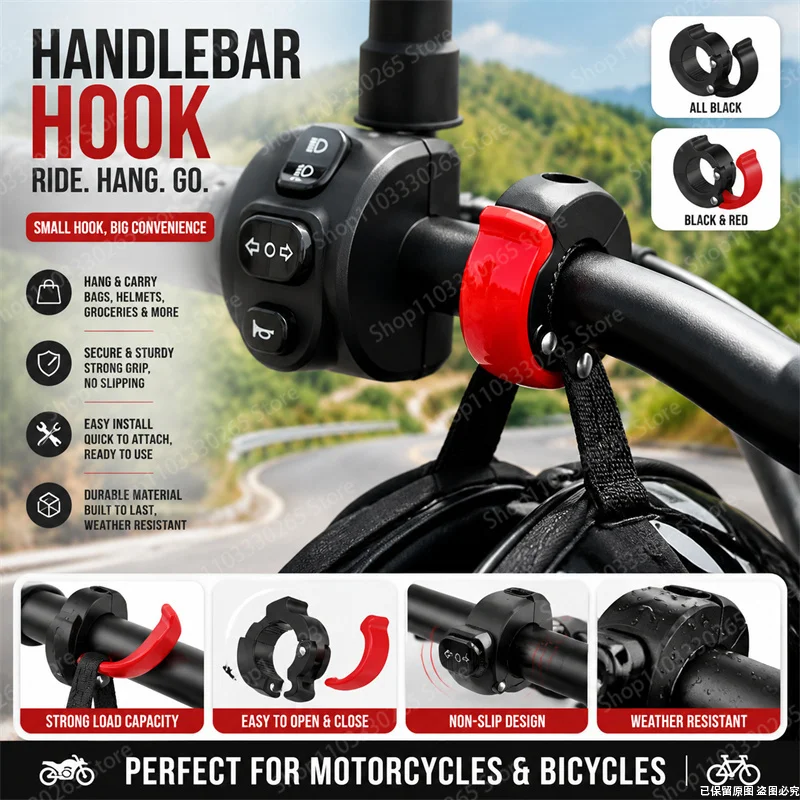 Motorcycle Gear Backpack - Heavy Duty Motorcycle Bike Handlebar Hook