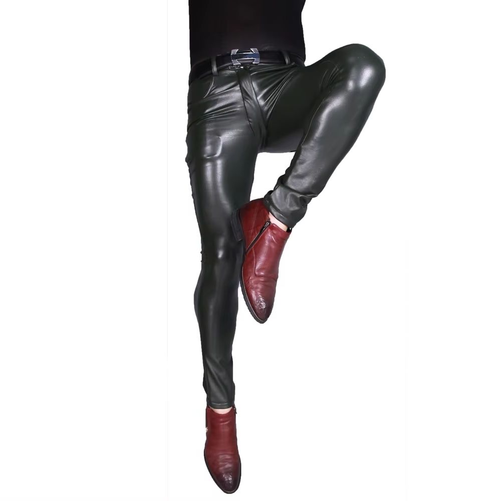Mens Punk PU Faux Leather Trou - Motorcycle Gear Mens review and price
