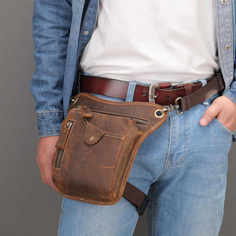 Vintage Pu Leather Waist Pack  - Motorcycle Gear Backpack review and price