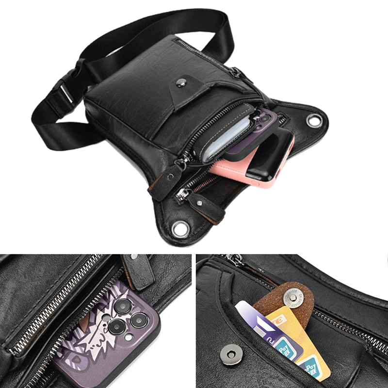 Vintage Pu Leather Waist Pack  - Motorcycle Gear Backpack review and price